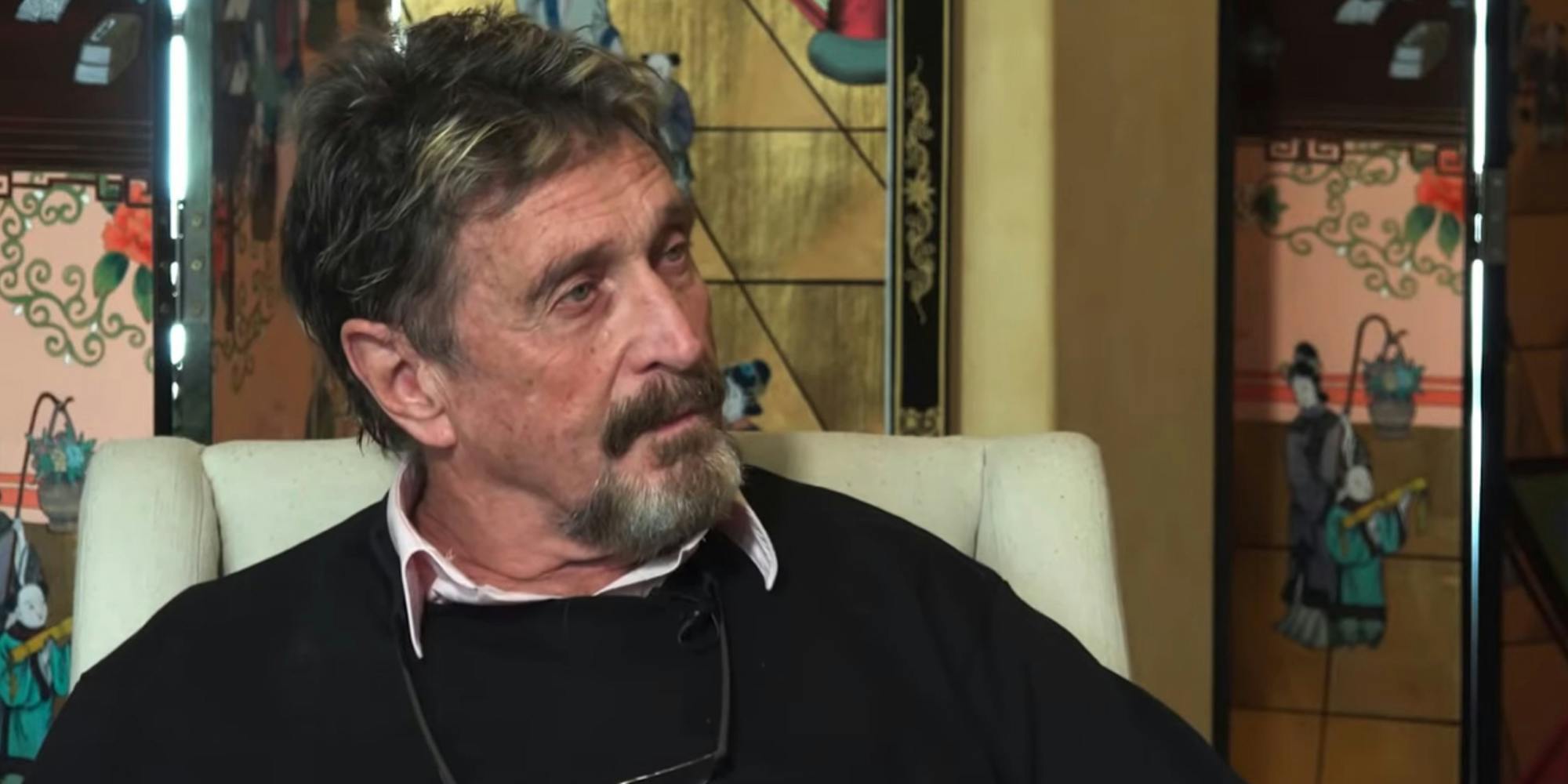 John McAfee speaking during an interview.