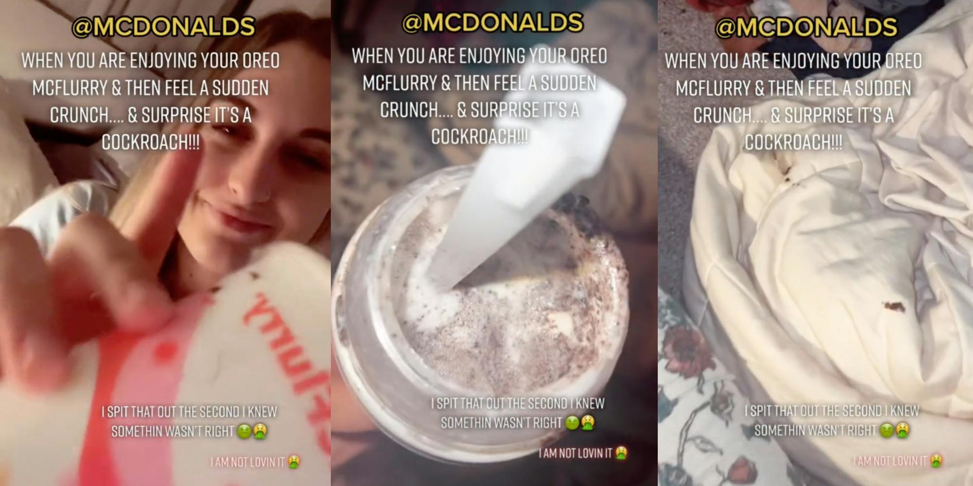 McDonald's McFlurry cockroach