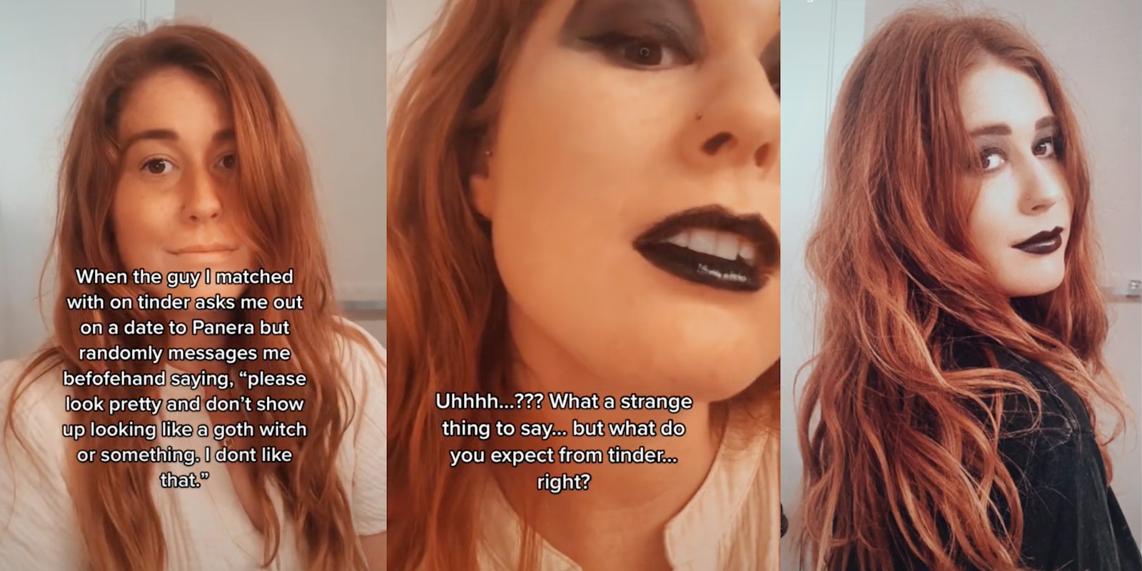 TikToker dresses up as goth witch to spite Tinder date