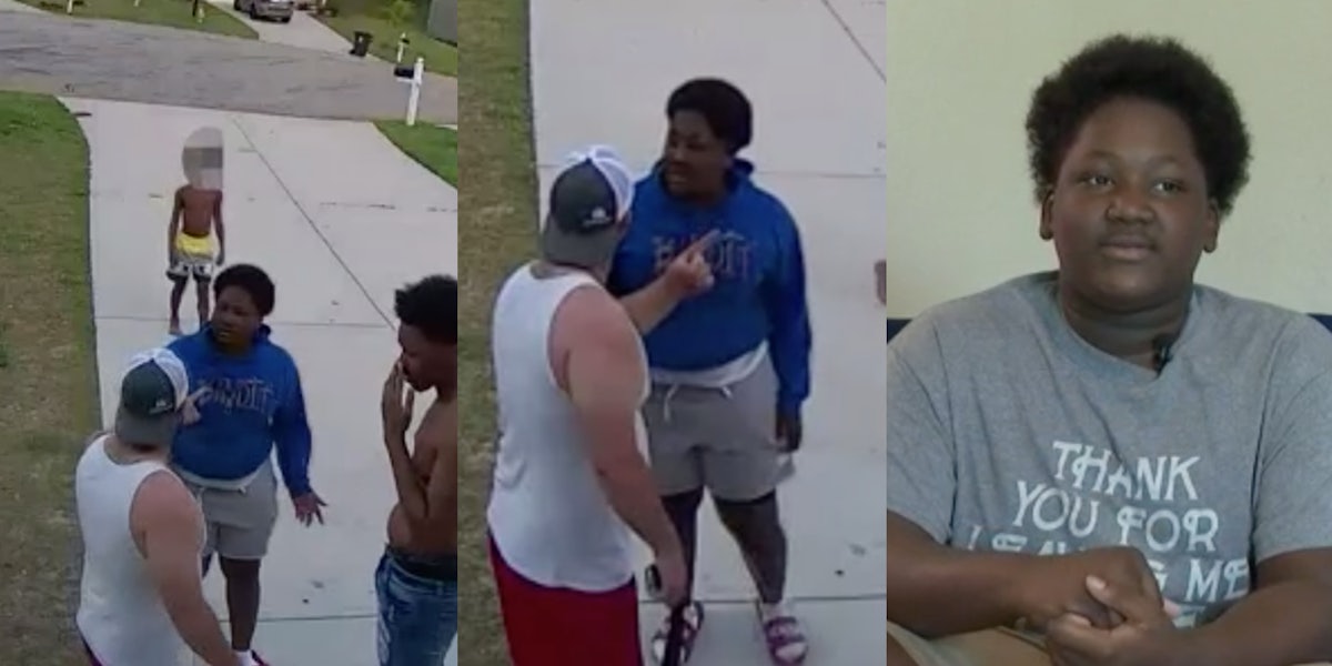 White man attacks Black teen with belt