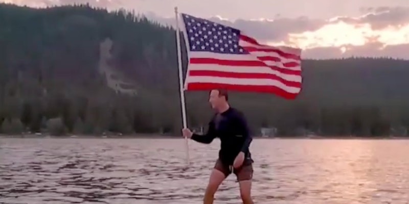Mark Zuckerberg American flag