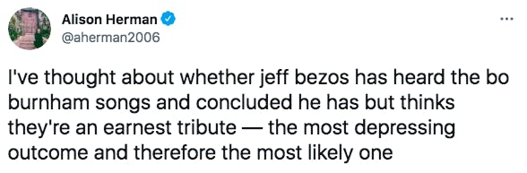 tweet about bo burnham jeff bezos song