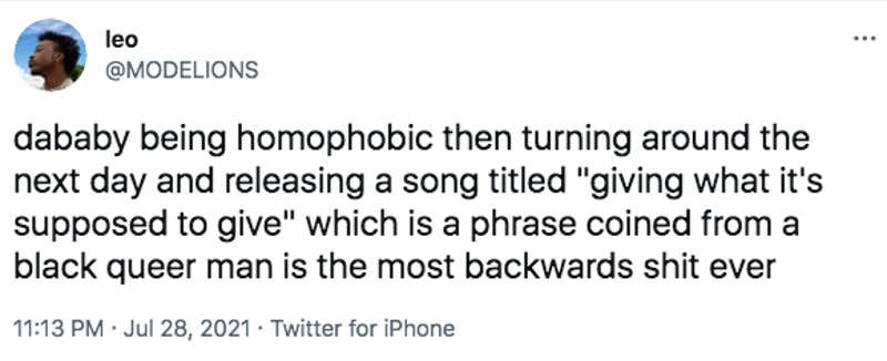 tweet about dababy