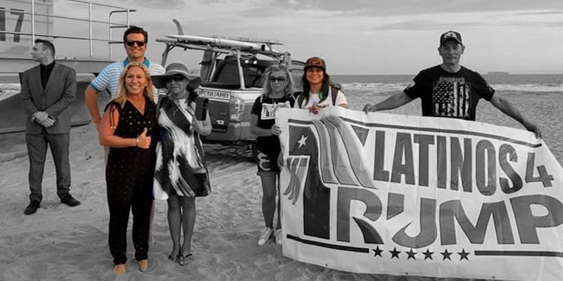 Matt Gaetz and Marjorie Taylor-Greene pose on beach with Capitol rioter Kennedy Lindsey
