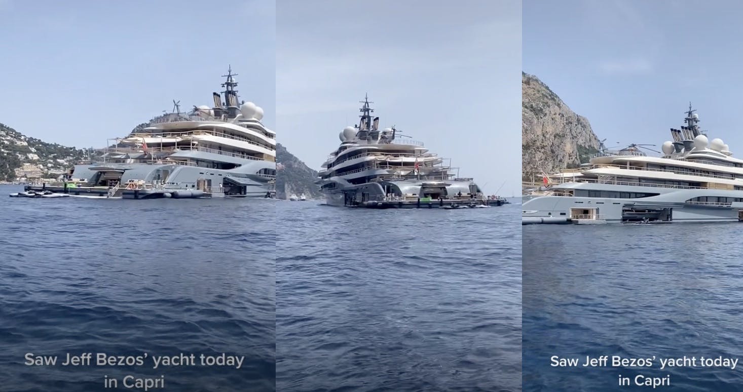 Tiktoker Allegedly Spots Jeff Bezos Yacht Parked In Capri Italy