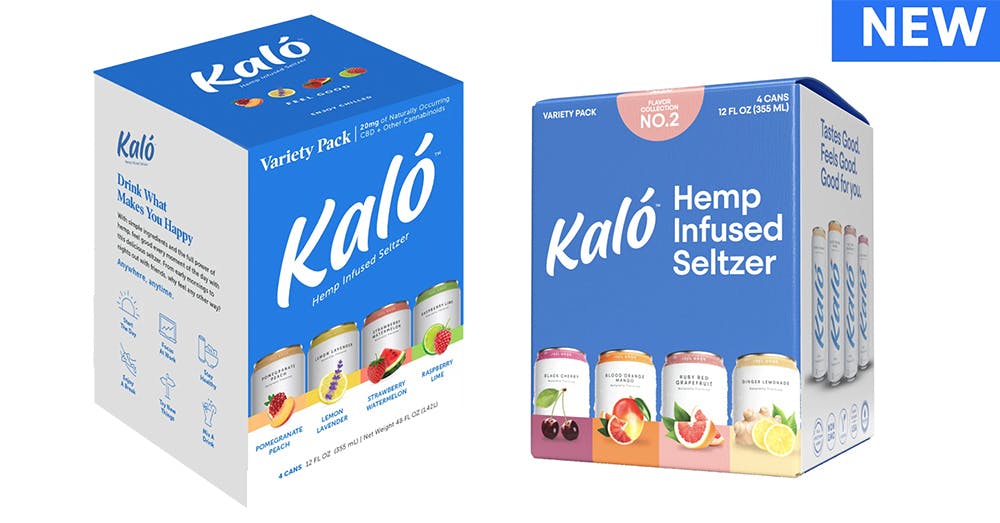 Kalo Hemp Drinks: The current two variety packs each feature four fruity and refreshing flavors.