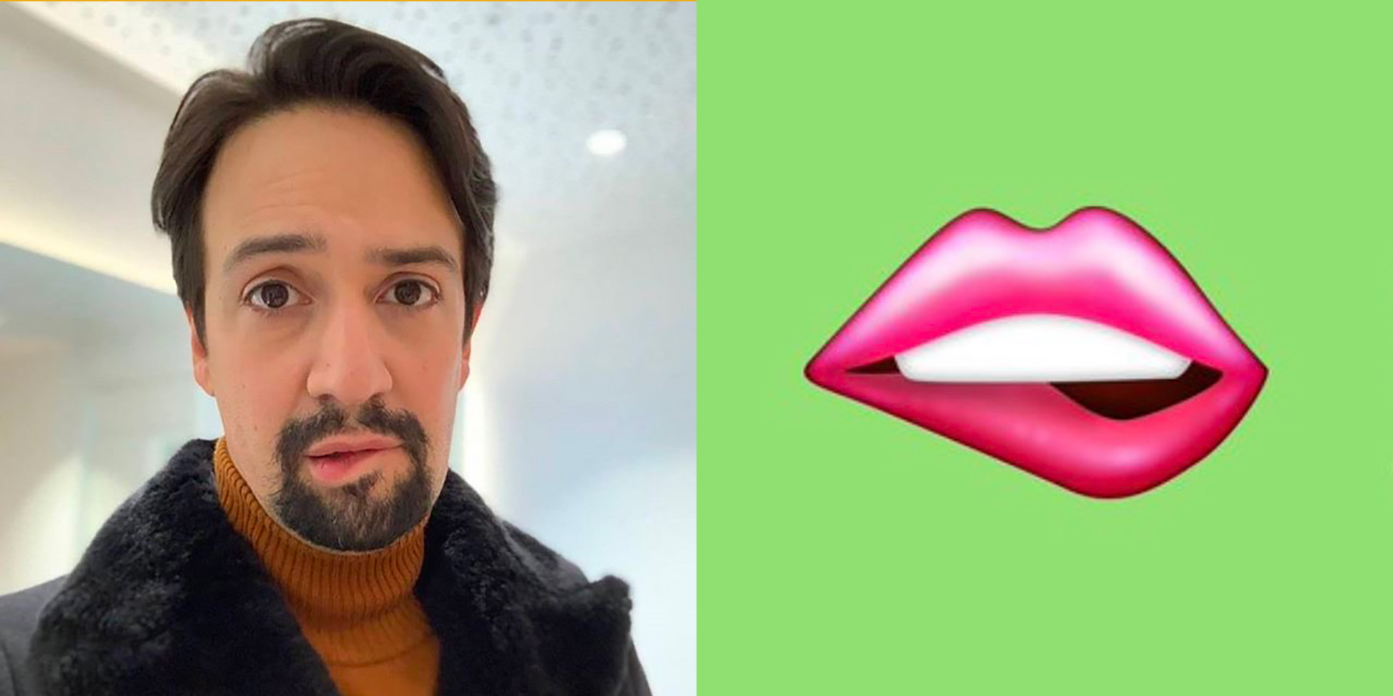 Lin manuel miranda biting his online lip