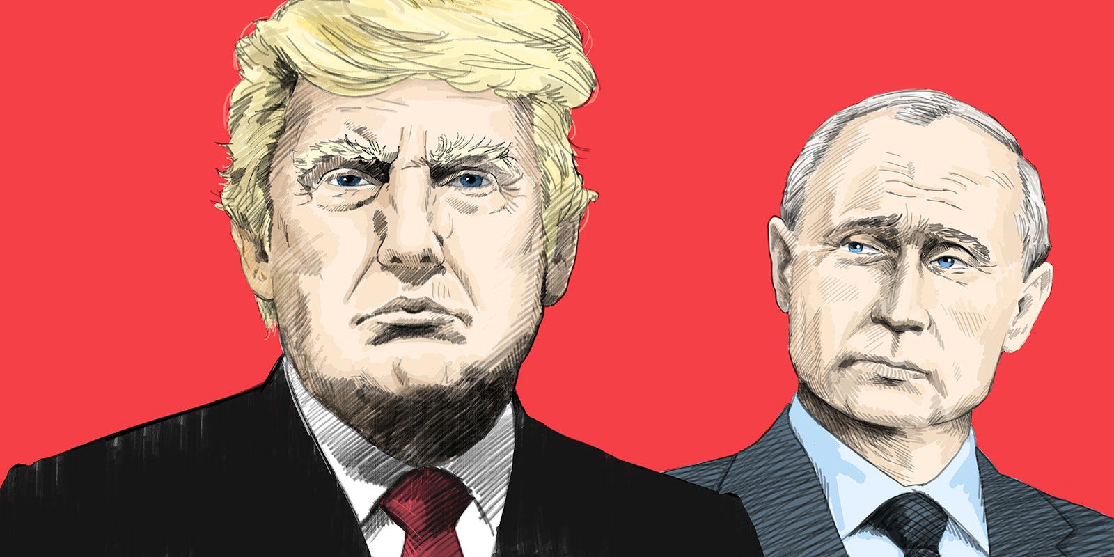 A cartoon of Trump and Putin.