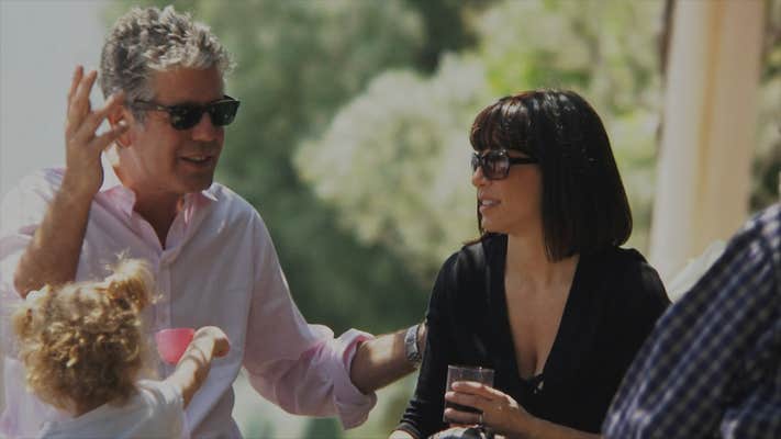 anthony bourdain (left) and ottavia busia
