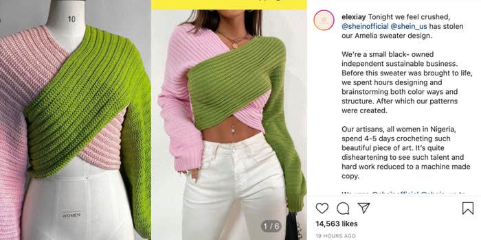 indie crochet brand claims shein stole its sweater design
