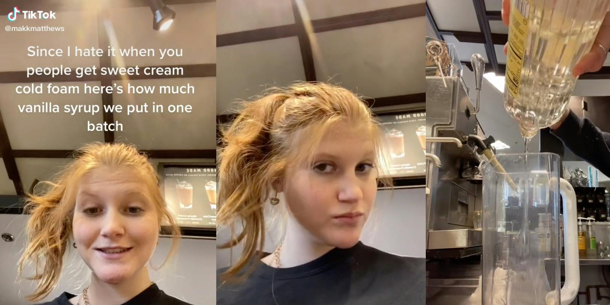 Starbucks Worker Shows How Vanilla Sweet Cream Is Made in Viral TikTok