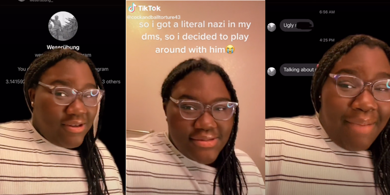 A TikTok user discussing a racist user