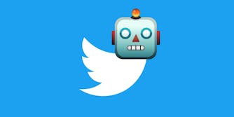 The Twitter logo with a robot emoji