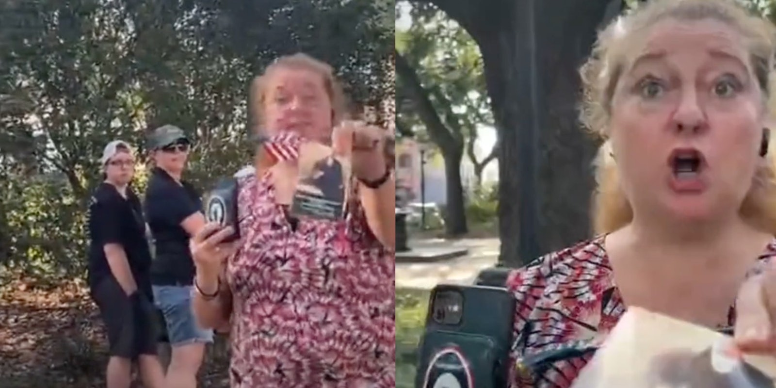 A white woman assaulted a Black woman for refusing to accept the constitution from her
