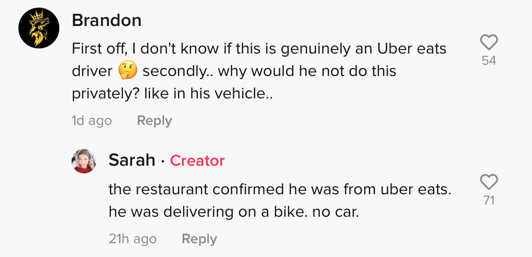 Viral TikTok Shows Uber Eats Courier Stealing Portion of 