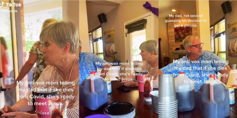 Anti-Vaxx mom talking to her husband