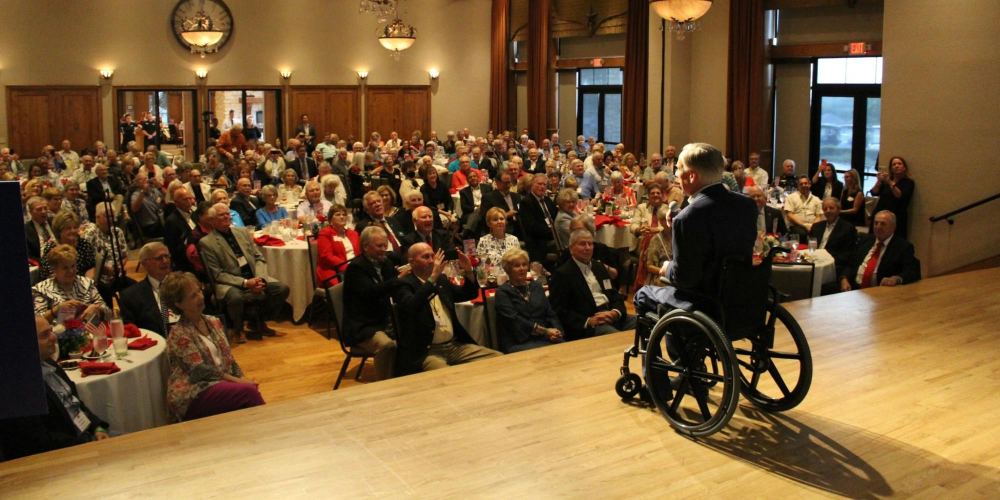 Greg Abbott speaking to a crowd