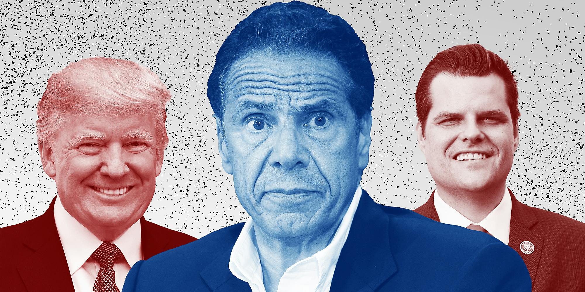 (From Left) Donald Trump, Andrew Cuomo, and Matt Gaetz.