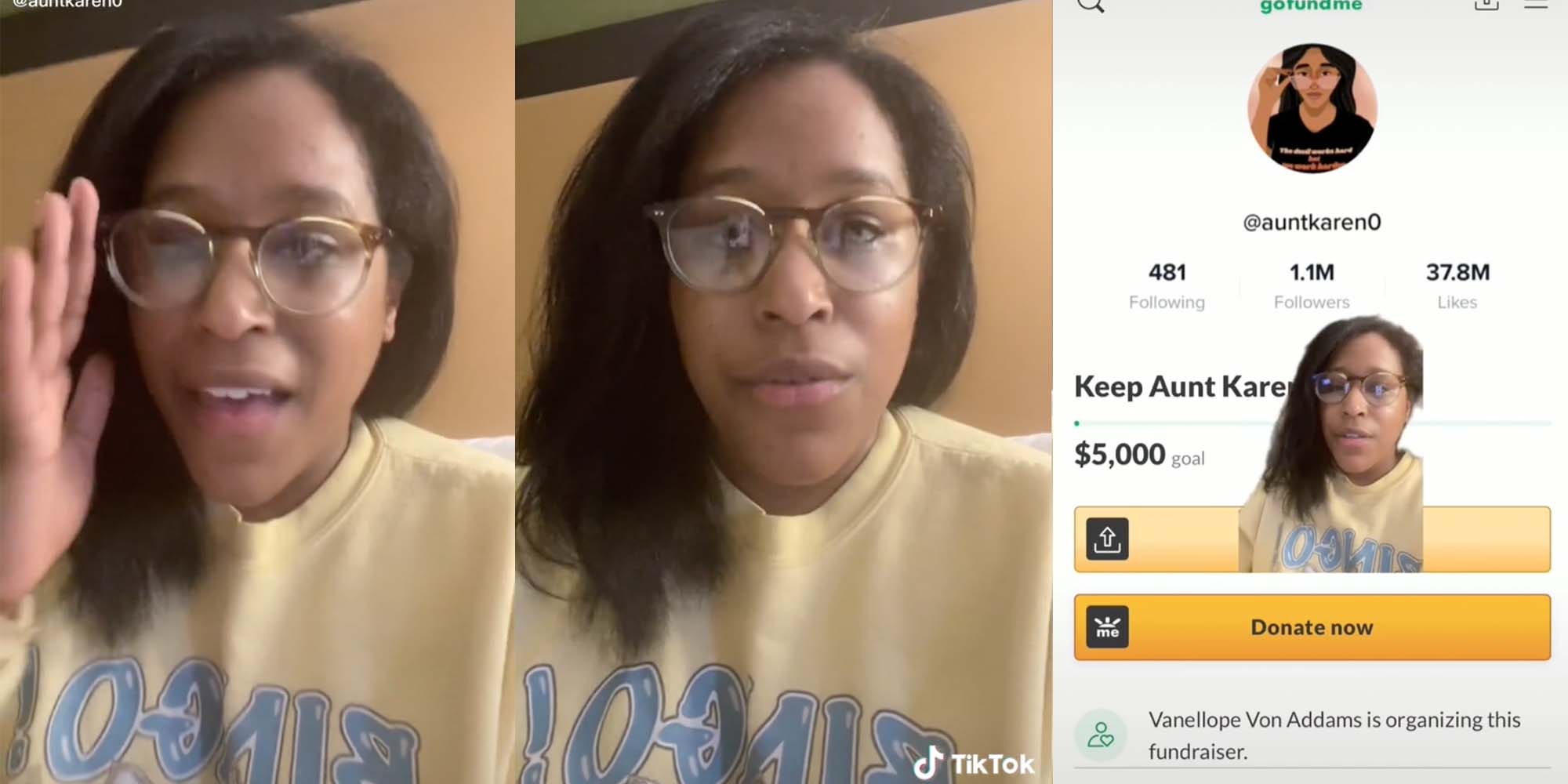 Denise Bradley, who goes by Aunt Karen on social media, says she is safe after receiving death threats as a result of one of her 'Racist of the Day' videos.