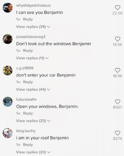 comment section of tiktok