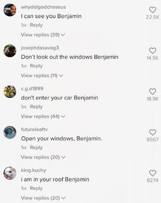 comment section of tiktok
