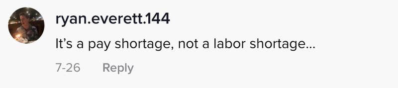 It's a pay shortage, not a labour shortage
