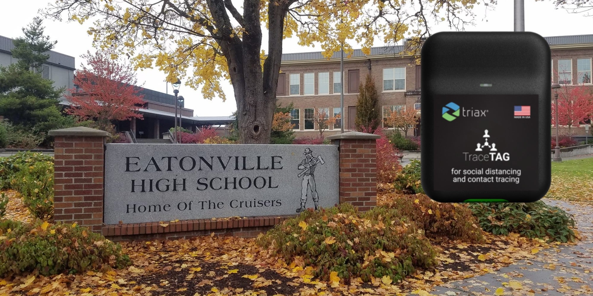 A school and a contact tracing device