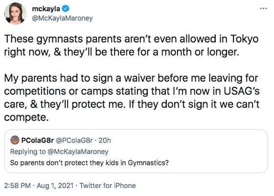 tweet from mckayla maroney