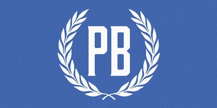 Proud Boys logo in Facebook colors