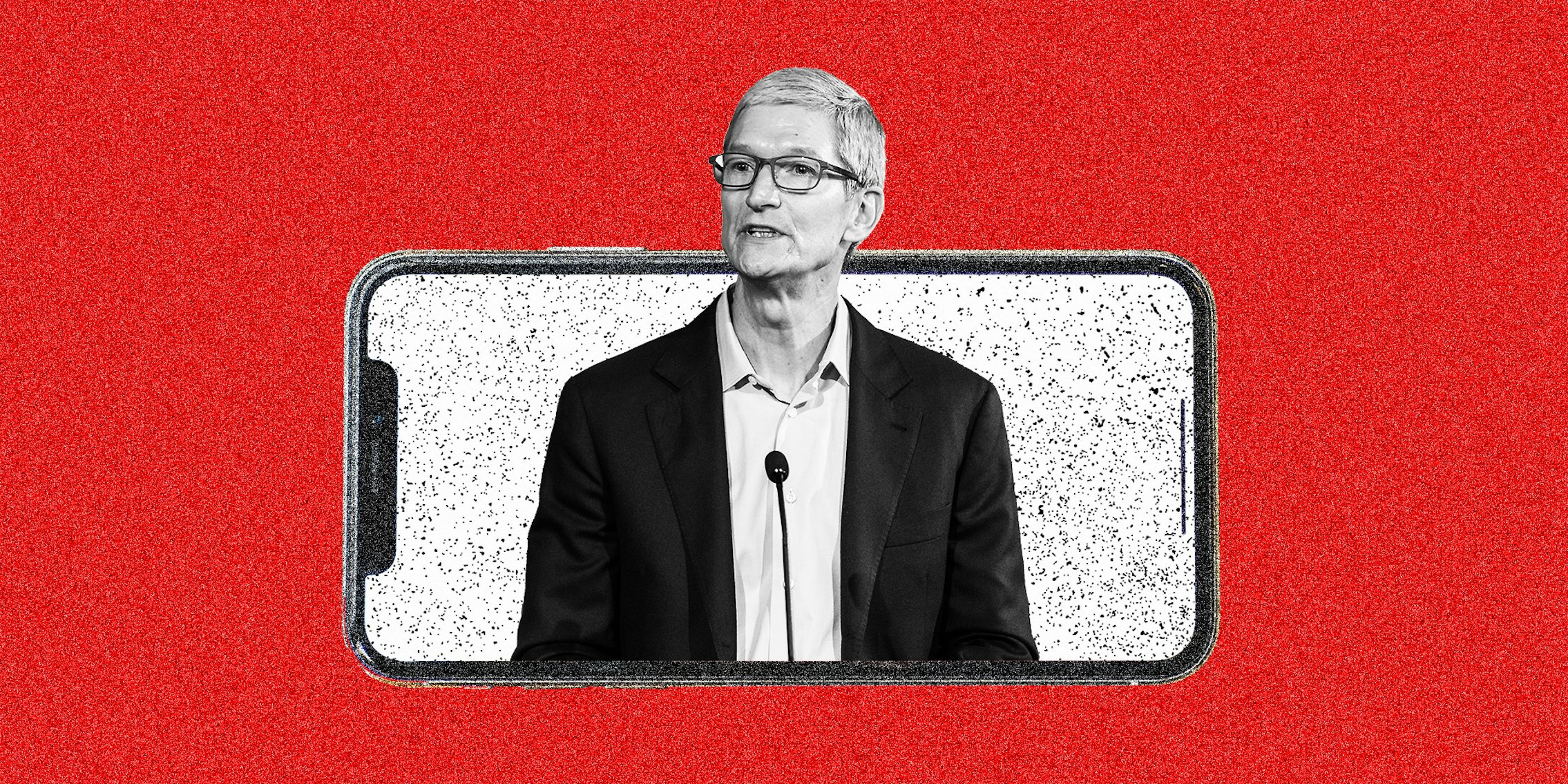 Tim Cook and an iPhone.