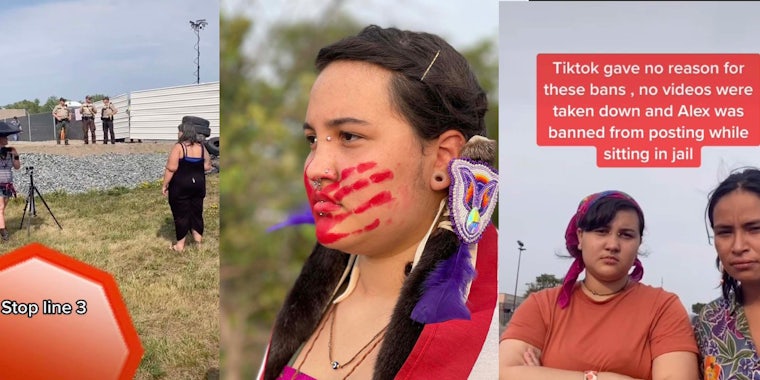montage of native american woman at protests