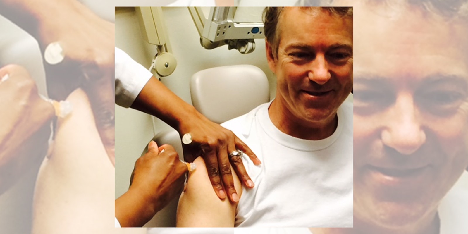 Rand Paul getting an injection in his shoulder