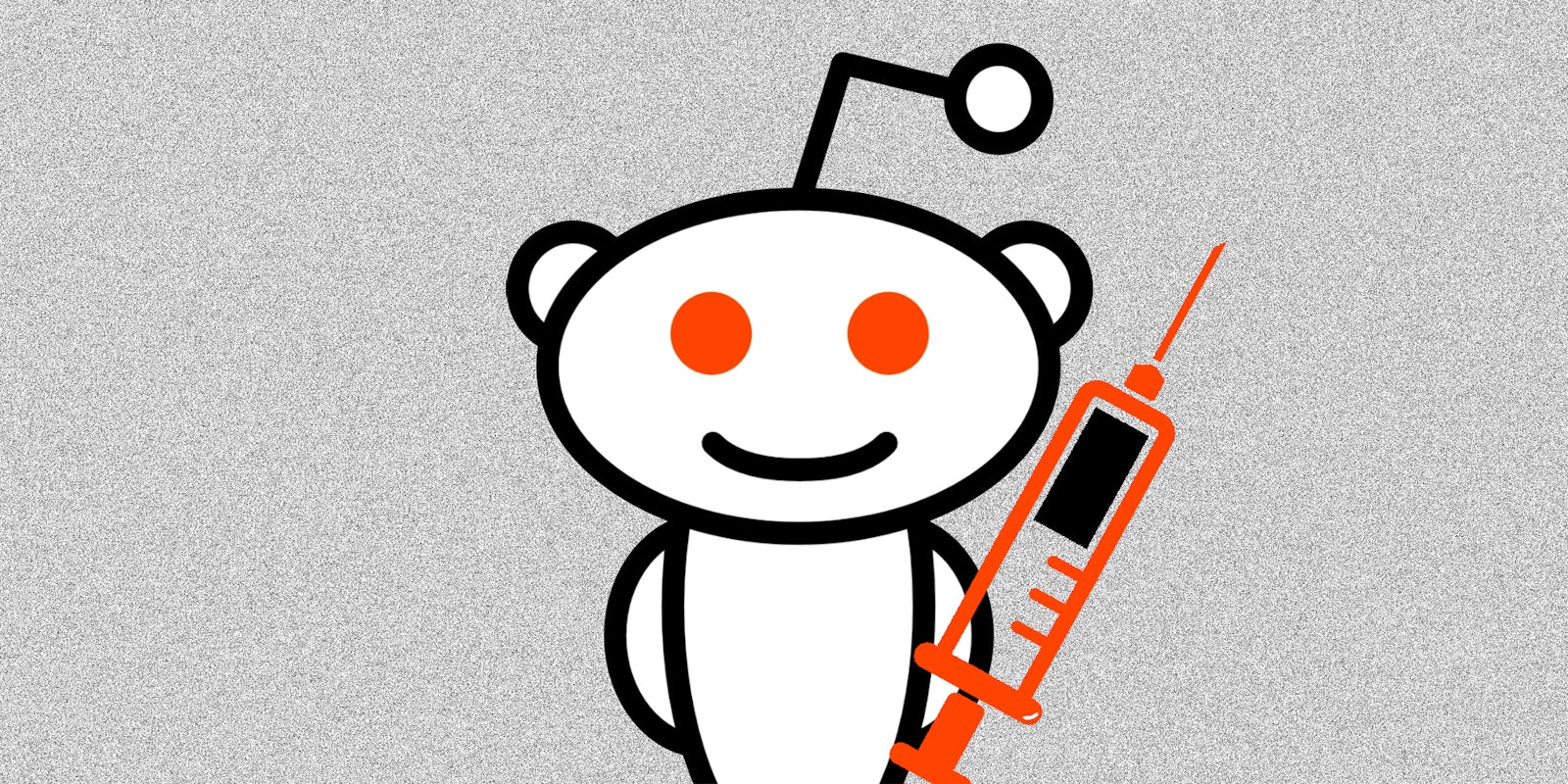 Reddit's Snoo with a syringe.