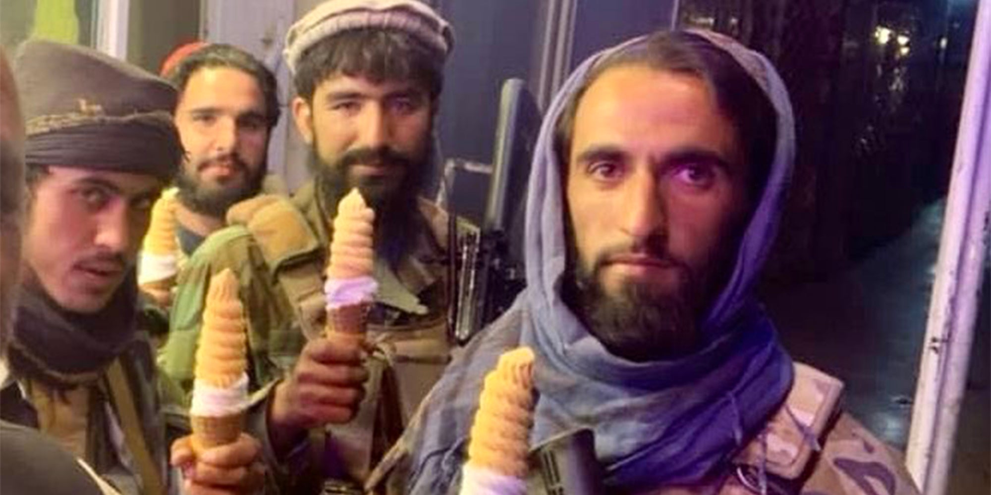 Taliban Trolls Joe Biden With Pictures of Them Eating Ice Cream