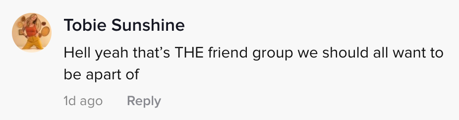 Hell yeah that's THE friend group we should all want to be a part of