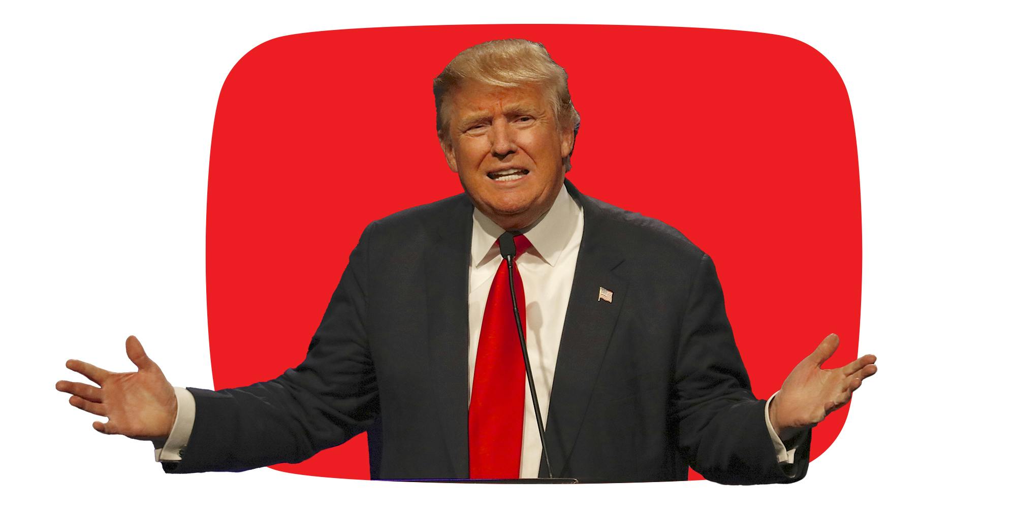 donald trump inside red youtube logo