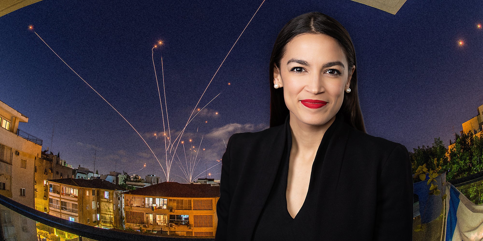 Alexandria Ocasio-Cortez looking into camera.