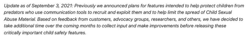A statement from Apple