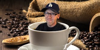 Craig Calcaterra inside of a cup of coffee