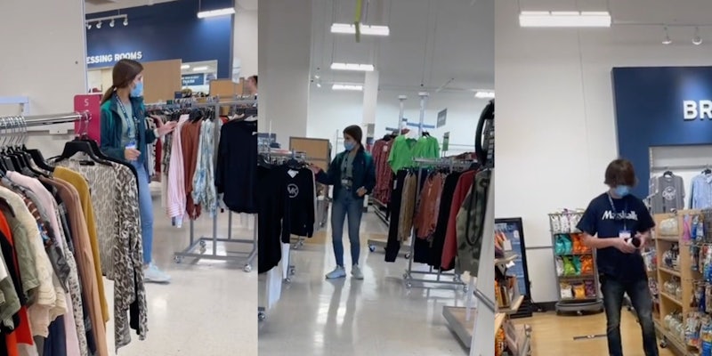 Katie Powell documented two Marshalls employees following them around the store