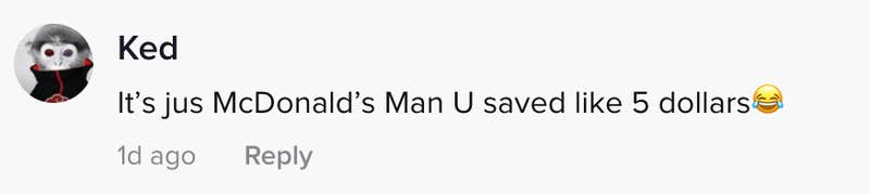 Its jus McDonald's man you saved like three dollars
