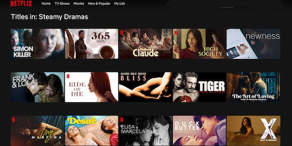 Netflix menu of steamy dramas