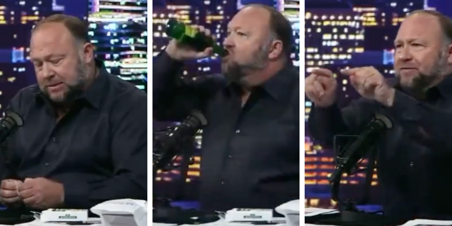 alex jones seemingly taking ivermectin