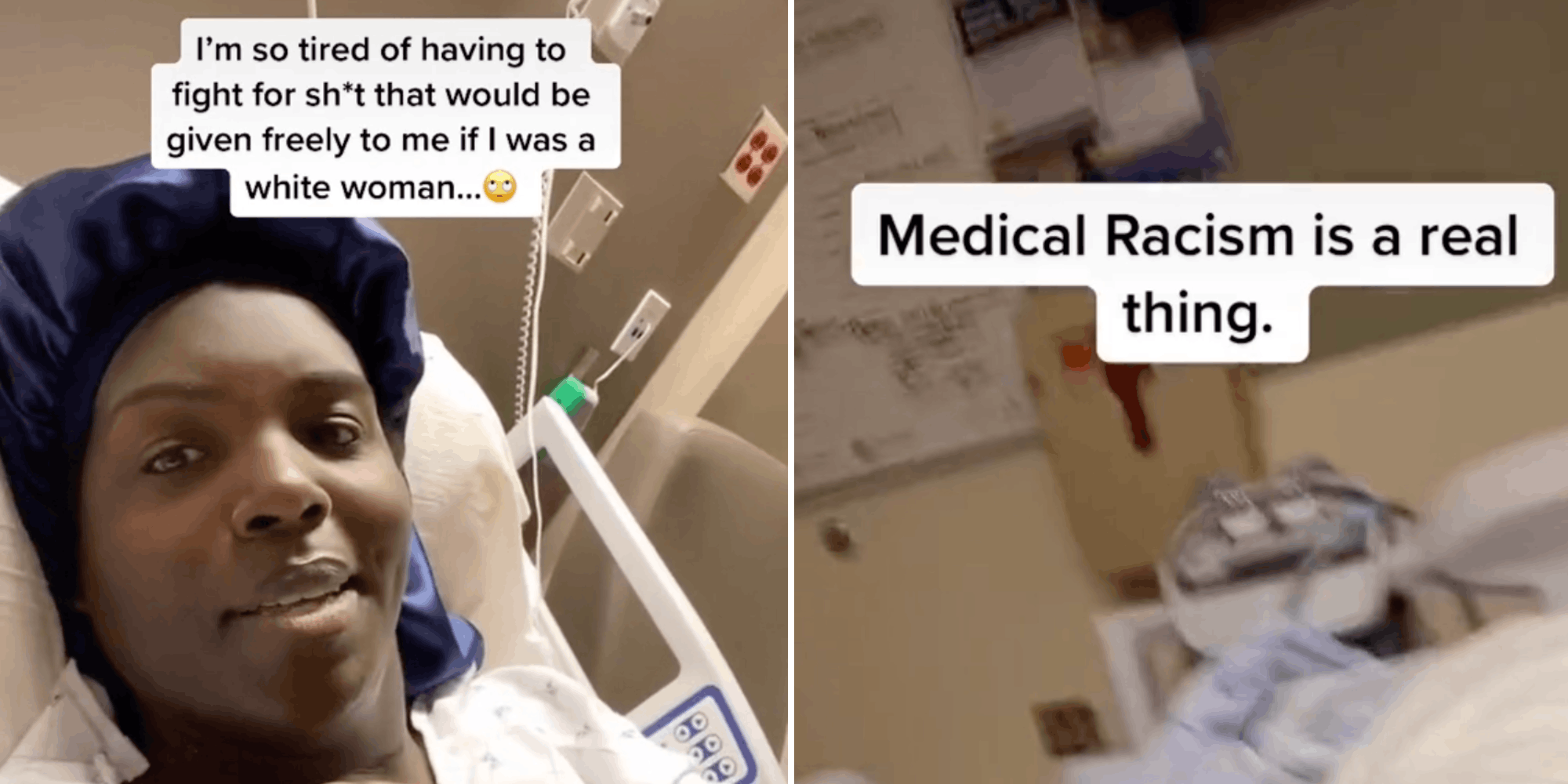 black trans woman in the hospital, "medical racism is a real thing"