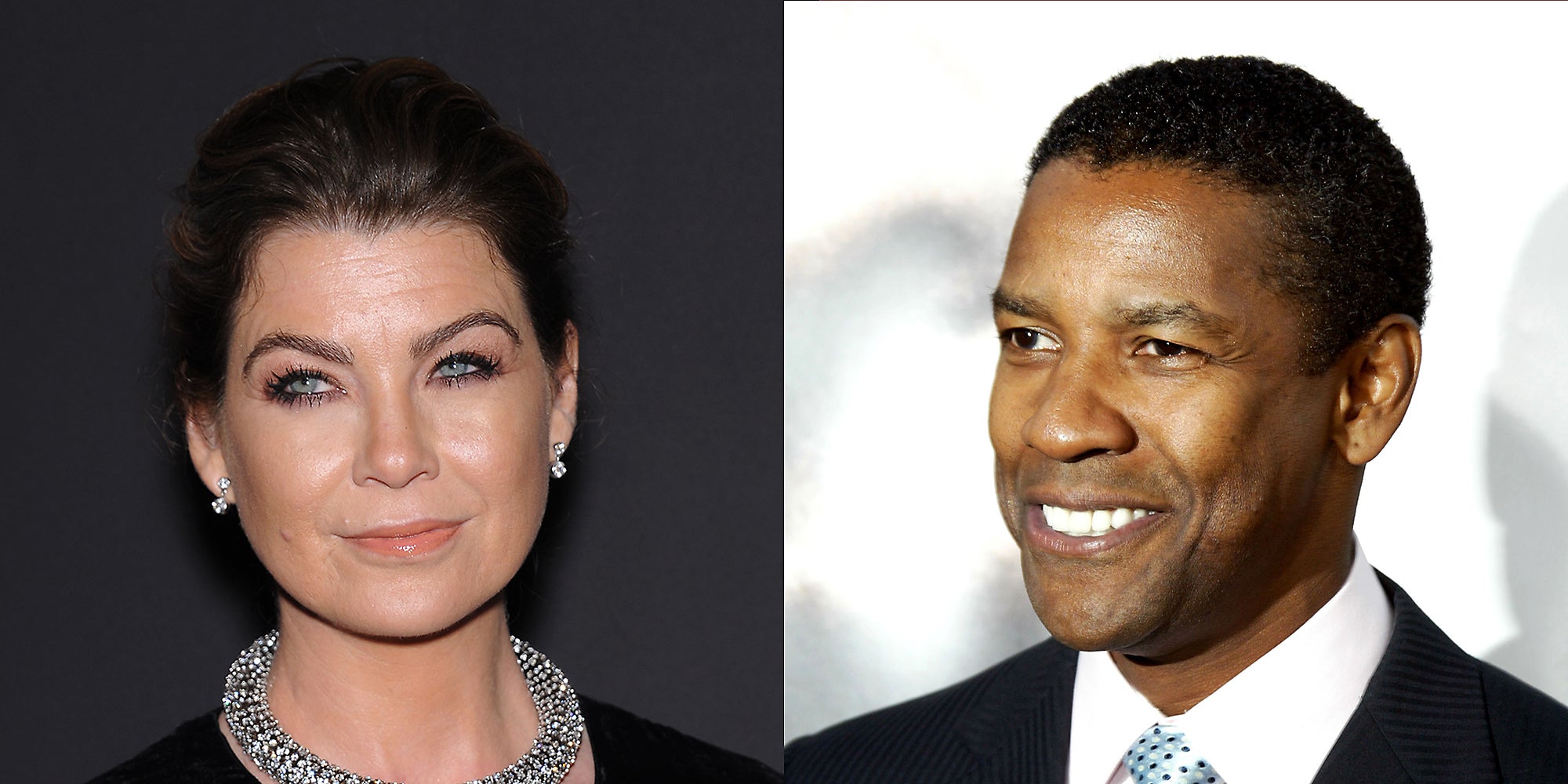 Ellen Pompeo (L) and Denzel Washington (R).