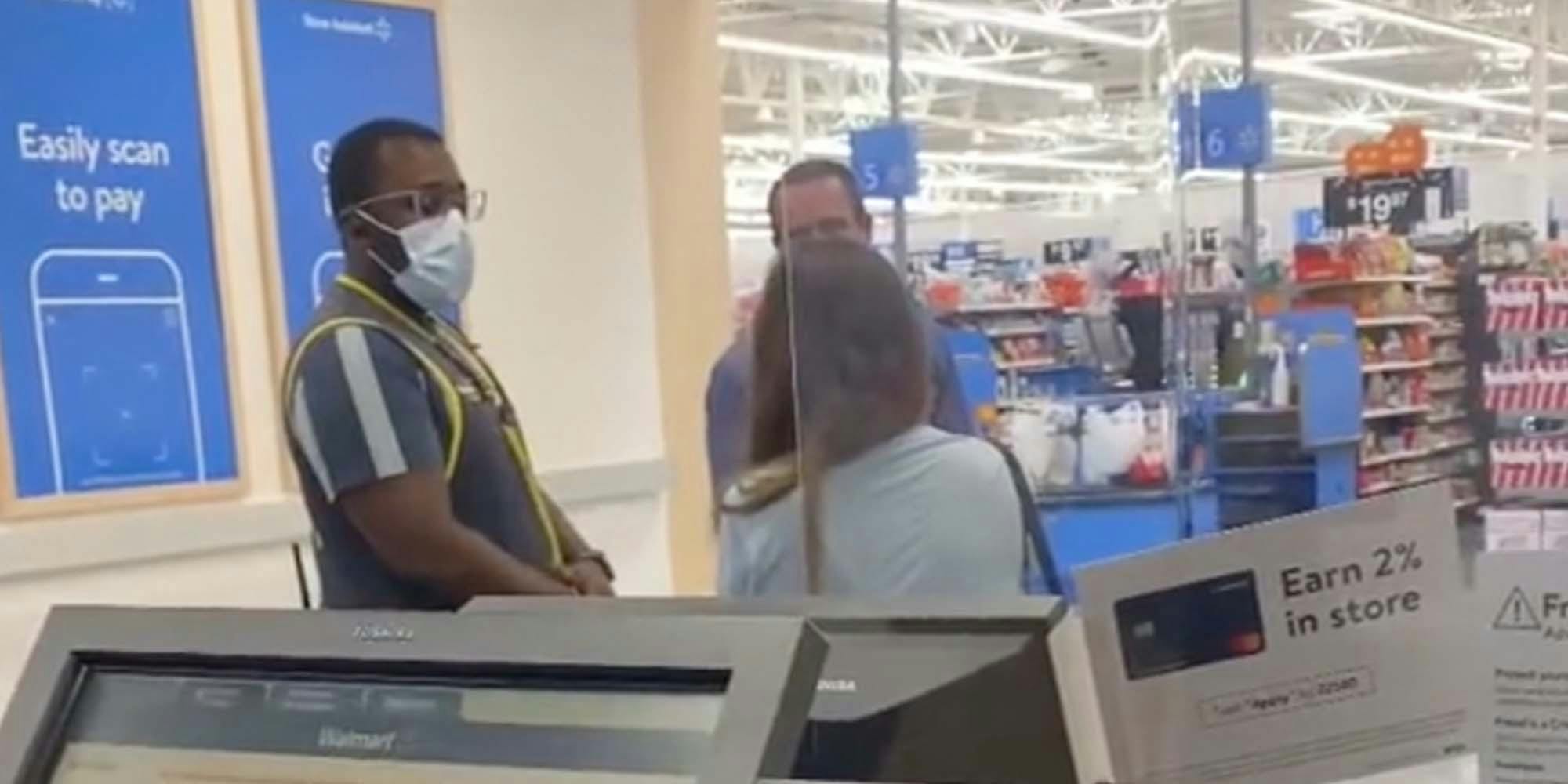 In a TikTok, a male Karen tells a Walmart employee to "shut up" and says he can say whatever he wants because he's a customer.