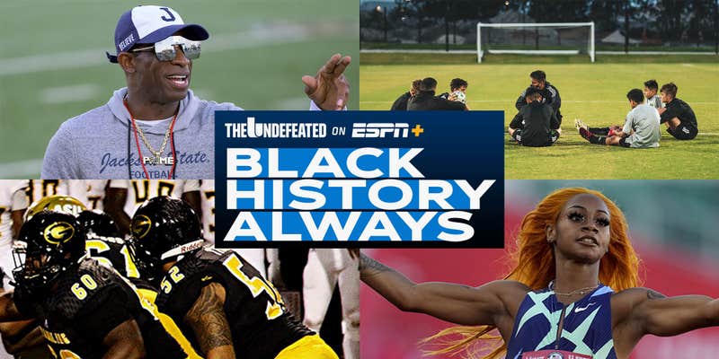 four-way panel of athletes