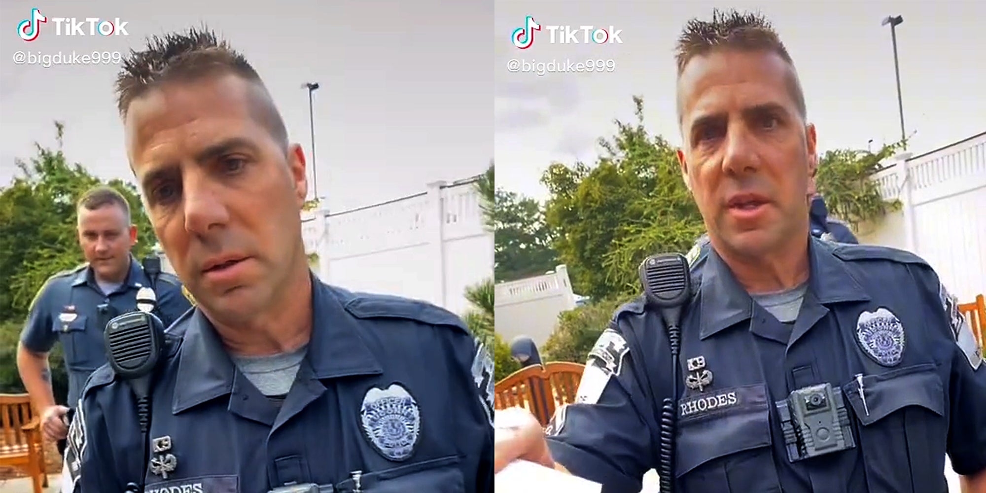 police officers give ticket