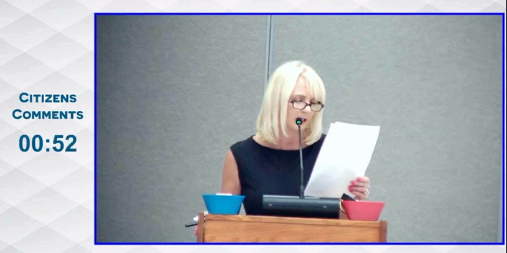 Footage from a school board meeting in Leander, TX shows a white woman repeatedly saying the n-word.