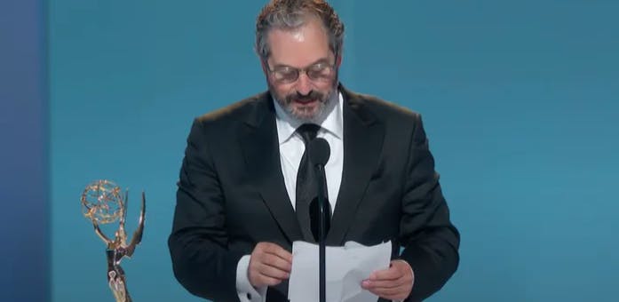 Scott Frank accepting an Emmy